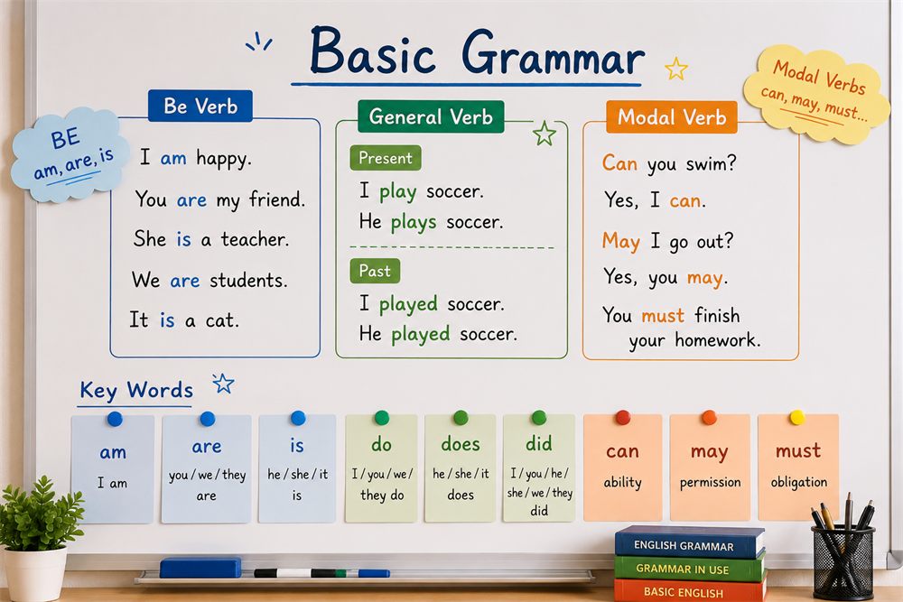 초등 기초 문법 - Basic Grammar (Be Verb, General Verb, Modal Verb)